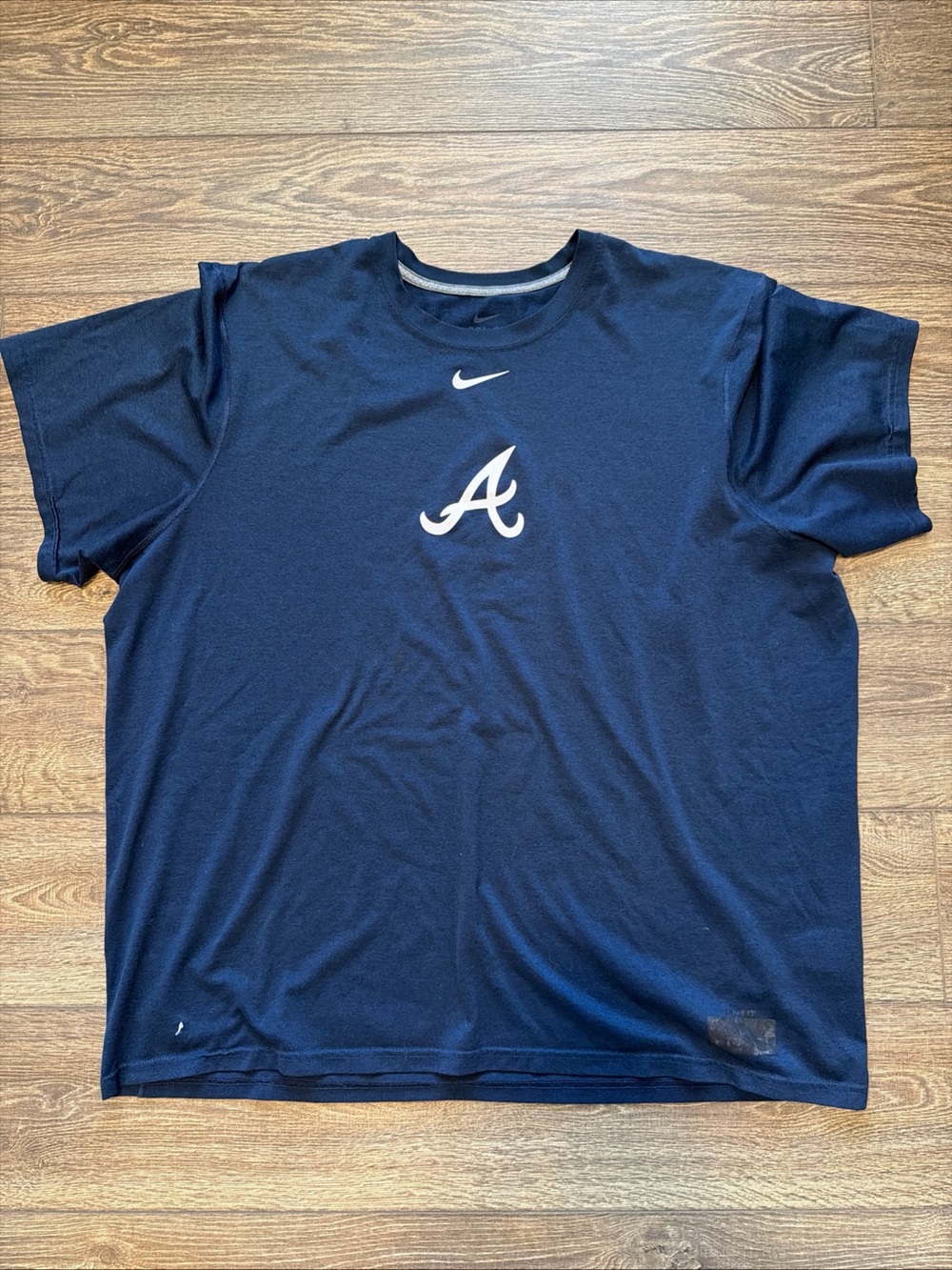 Nike Navy Men's Atlanta 'A' Logo Short Sleeve Tee